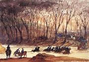 unknow artist, Federal Cavalrymen Fording Bull Run